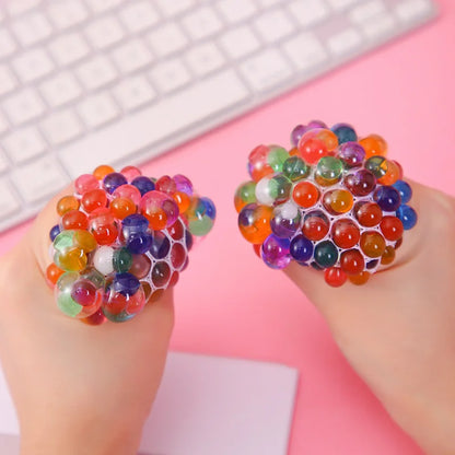 6cm Kids Exotic Pinch The Rainbow Bead Pressure Reducing Ball Vent Ball Decompression Toy TPR Pinch Le Grape Ball Adult Toys
