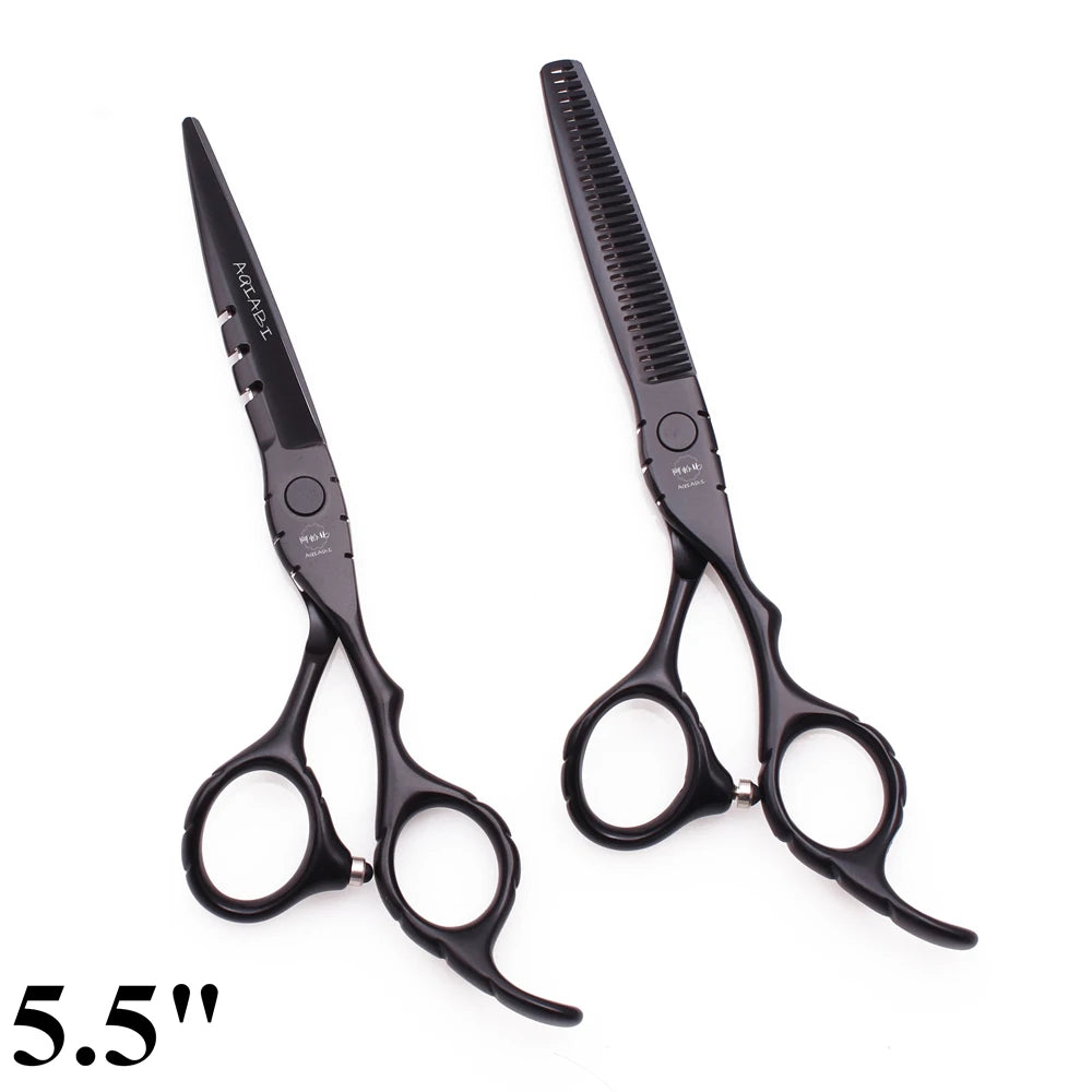 Professional Hairdressing Scissors 5.5" 6" AQIABI Japan Stainless Thinning Scissors Barber Shop Hair Cutting Scissors Red A1010