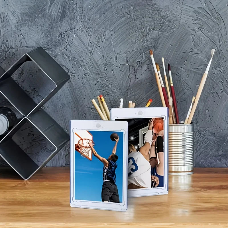 10 Pieces of 35Pt Clear Magnetic Card Storage Boxes, Hard Plastic Storage Boxes, Uv-Resistant Acrylic Magnetic Card Holders, with Magnetic Top Closure, Ideal for Baseball Cards, Perfect for Collectors and Players, Baseball Di