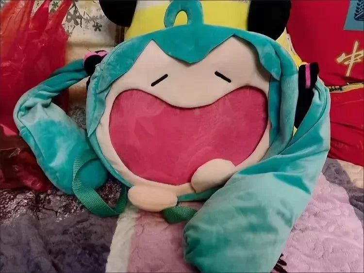 Hatsune Miku Shoulder Bag Backpack Cute Anime Girl Plush Cartoon Kawaii Knapsack Student Bag Packet For Kids Gifts Toys