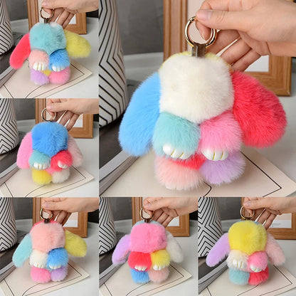 15cm Gifts Rabbit Fur Keychain Women Bag Car Key chain Pendant Decoration Jewelry Bags Hangings Accessories