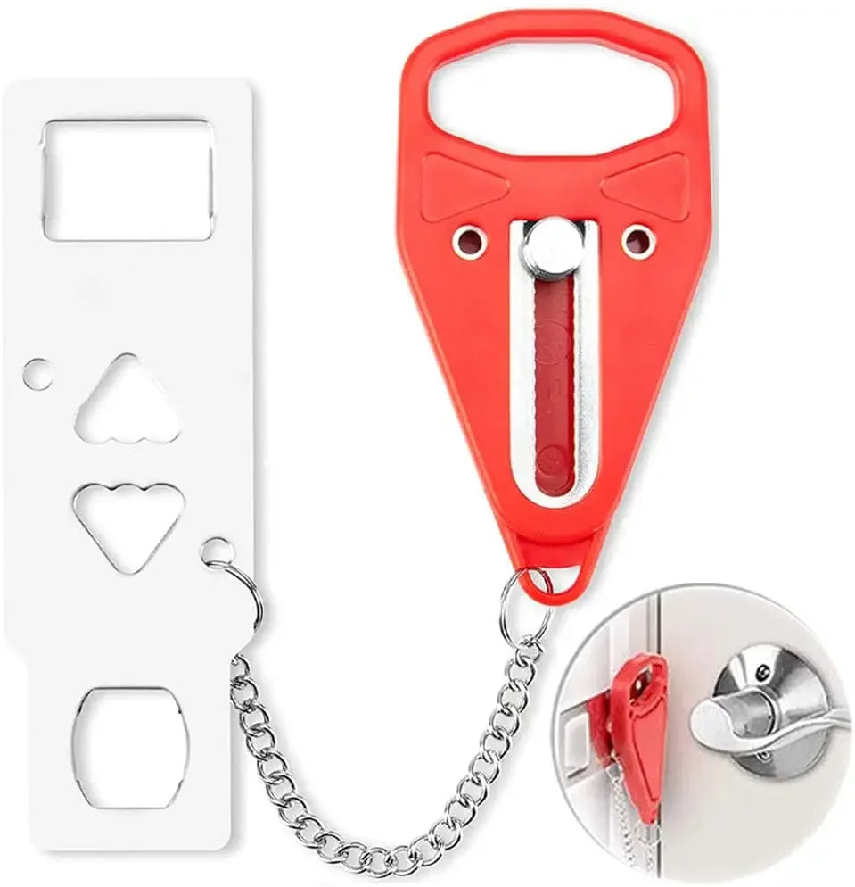 1pc portable travel safety door lock, suitable for travelers and families, universal sleep safety portable travel door lock