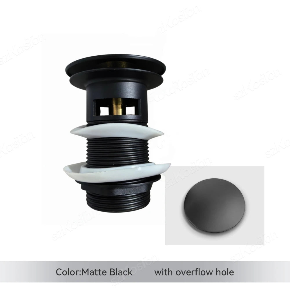 Bathroom Sink Stopper Washbasin Pop Up Drain Plug Cover Waste Pipe Drainer With Or Without Overflow For Bath Accessories