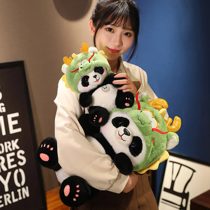 Kawaii Giant Bear Cosplay Panda Doll Creative Plush Toy Cartoon Zoo Animal Plushie Throw Pillow Birthday Xmas Gift Home Decor