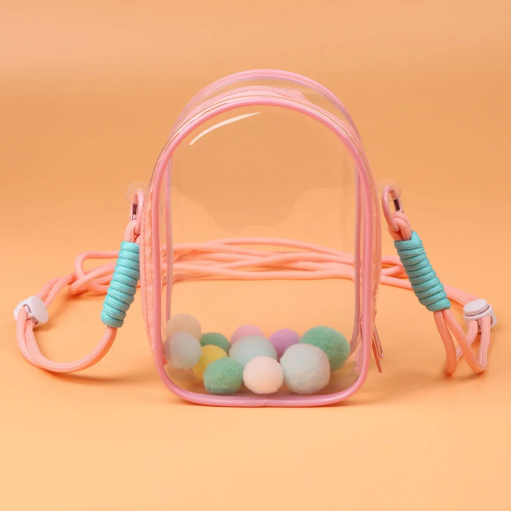 Labubu/SP Protect Case Labubu Sitting Party 15/17cm Cotton Doll Shoulder Pain Bag PVC Storage Bag Labubu Walk Bag Dustproof