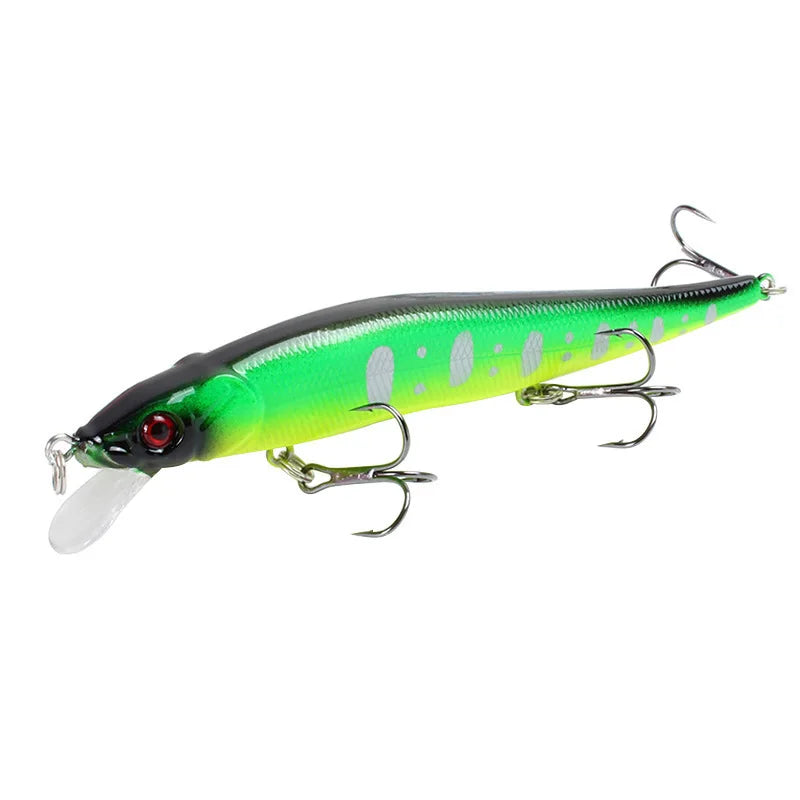 1pc 4.52inch/0.49oz Plastic Simulation Lure, Minnow Hard Bait With 3 Treble Hooks, Artificial Bait For Pike Carp