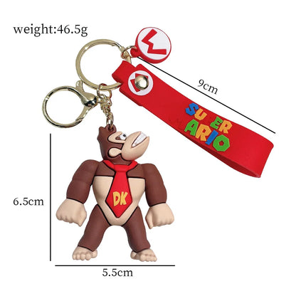 19 Styles Anime Keychain Mario Bros Luigi Toad Bowser Action Figure Model PVC Cartoon Bag Doll Pendant Toys Gift