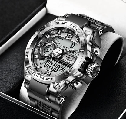LIGE Men Military Watch Digital 50m Waterproof Wristwatch LED Quartz Clock Sport Watch Male Big Watches Men Relogios Masculino