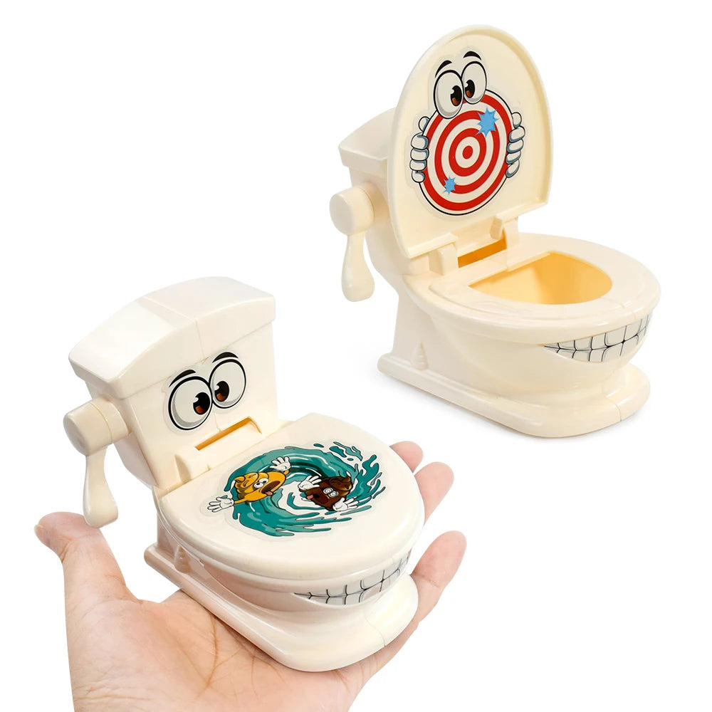 Mini Toilet Anti Stress Toys Two Person Interactive Catapult Toilet Toy Tabletop Game Throw Battle Toy Poops for Kids Adult