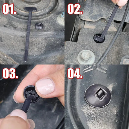 1000-100set Self-locking Universal Nylon Cable Tie Buckle Heavy Duty Zip Ties with Pin & Button Car Daily Repair Fastening Strap