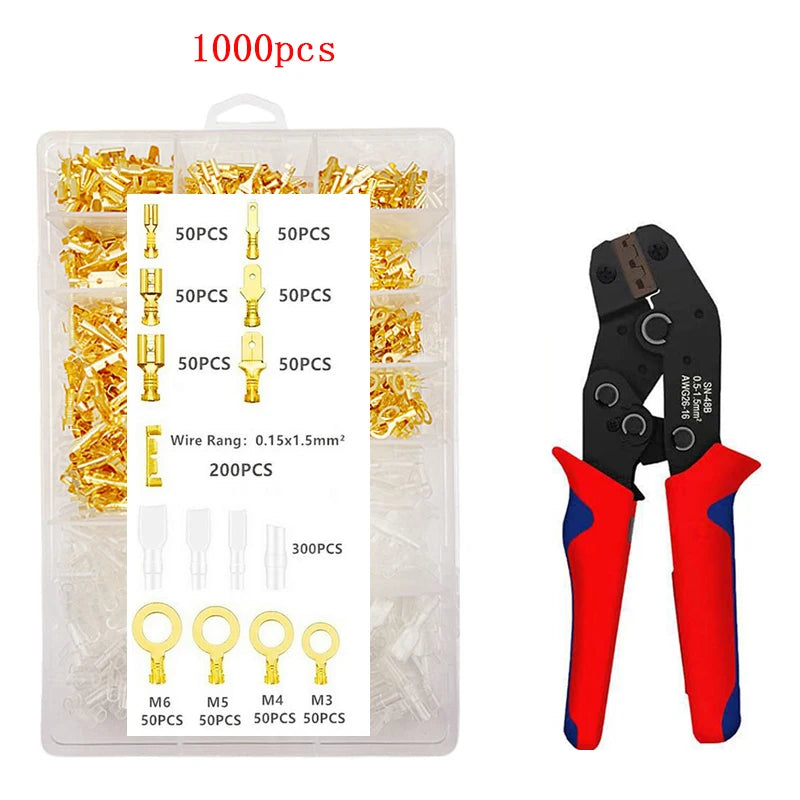 Male Female Wire Box Insulated Cable Macho Connector Electrical Crimp Terminals Termin Spade Connectors Assorted Kits