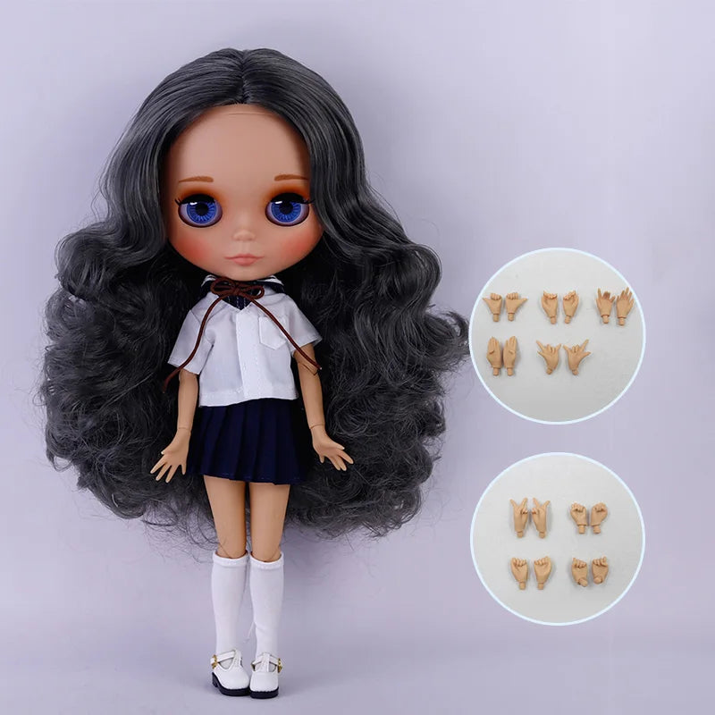 ICY DBS Blyth Doll Tan Skin Matte Face With Eyebrows Special Price 1/6 BJD JOINT body Neo Christmas Gift Anime