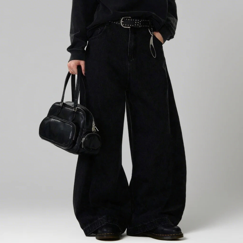 Men's Curved-Leg Baggy Denim Jeans