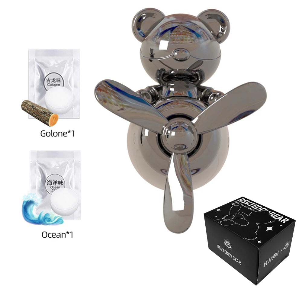Cool Bear Pilot Car Air Freshener Rotating Propeller Air Outlet Perfume Fragrance Flavoring 자동차 공기 청정기 Accessories 방향제 차량용