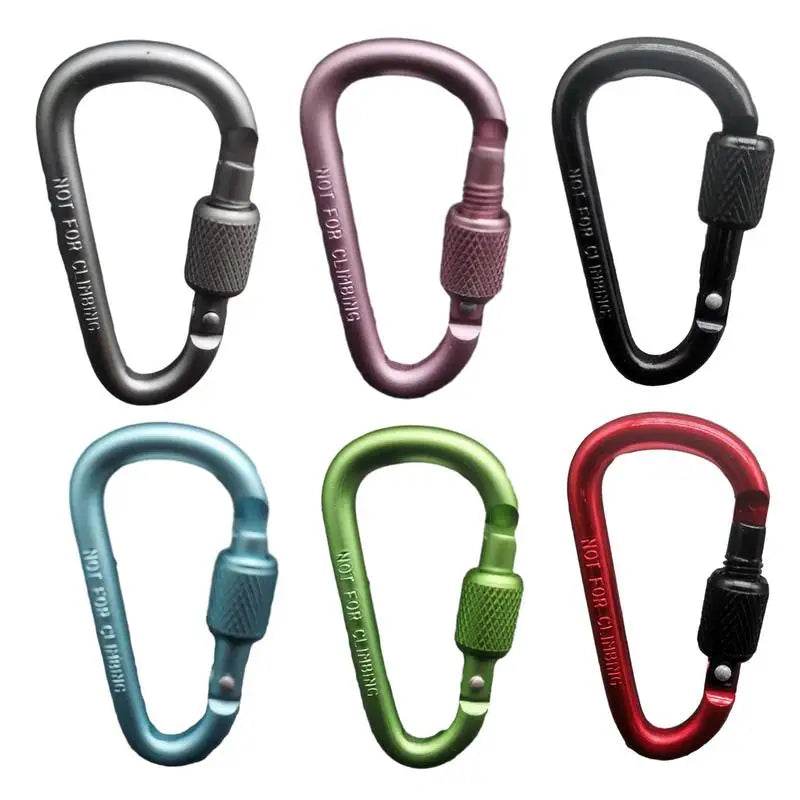 1PC Aluminum Alloy Carabiner Safety Buckle Keychain With Lock Climbing Button D-shape Carabiner Camping Hiking Hook Multi Colors