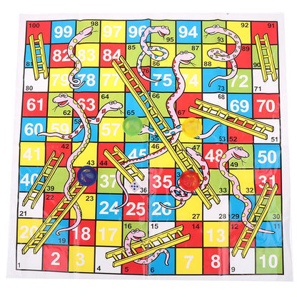 1Set Snake Ladder Educational Kids Children Toys Interesting Board Game Set Portable Flying Chess Board Family Board Game