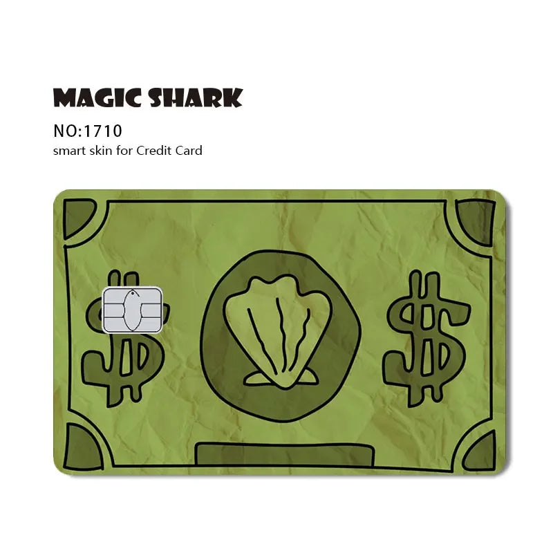 100% New Arrival Conch Money Bow Anime Speend or Save Meme Credit Card Film Debit Card Sticker Skin
