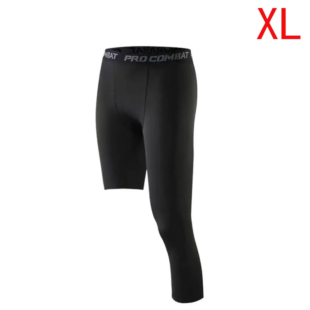 One Leg Basketball Tights Sports Tights Breathable Single Leg Basketball Leggings Quick Drying Sweat Wicking Breathable Durable