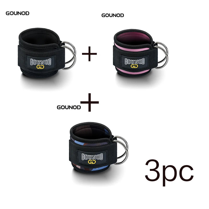 2PC/3PC GOUNOD Fitness Ankle Strap Adjustable D-Ring Support Cuffs Gym Leg Strength Exercise Pulley With Buckle Sport Guard Safe
