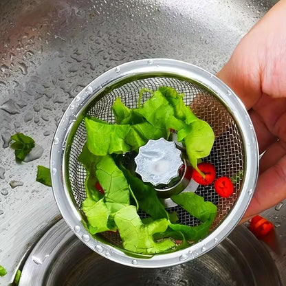 Stainless Steel Kitchen Sink Strainer - 8.13cm & 5.33cm Mesh, Non-Clogging for Bathroom, Washroom & Vanity