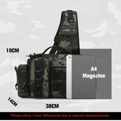 Large Capacity Fishing Gear Bag with Bait Box, 3-in-1 Shoulder Waist Crossbody Fishing Rod Storage Bag