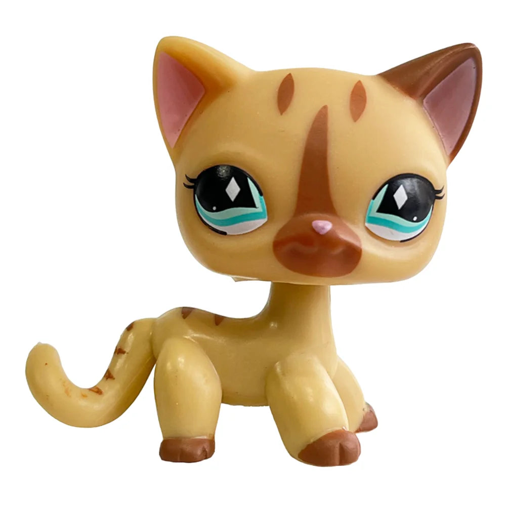 Rare pet toy Mini Stands Short Hair Kitten Old Figures Collection Original Bobble head toy lps