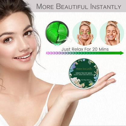 Green Tea Eye Mask, Deeply Moisturizing, Softens and Tightens the Skin Around the Eyes, Makes the Skin More Radiant, and Improves Skin Elasticity, Says Goodbye to Dryness and Dullness, as a Gift