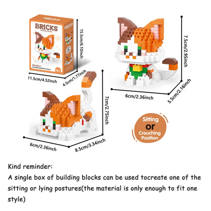 Micro Mini Super Cute Micro Cat Building Kit Tiny Pet Series Doll Figure The Perfect Miniature Gift for Cat Lovers and Girls
