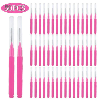 5/10/50PCS Mini Eyebrow Brush Brow Perm Brush Disposable Brow Lifting Brushes Bendable Micro Eyelash Brush Applicators Tools