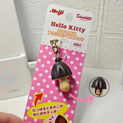 Hello Kitty Mushroom Pendant Cute Creative Keychain Cartoon Retro Bag Pendant Christmas Gift