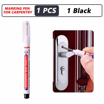 1-40PCS 20mm Deep Hole Long Nib Head Markers For Metal Perforating Pen Waterproof Bathroom Woodworking Decoration Multi-Purpose