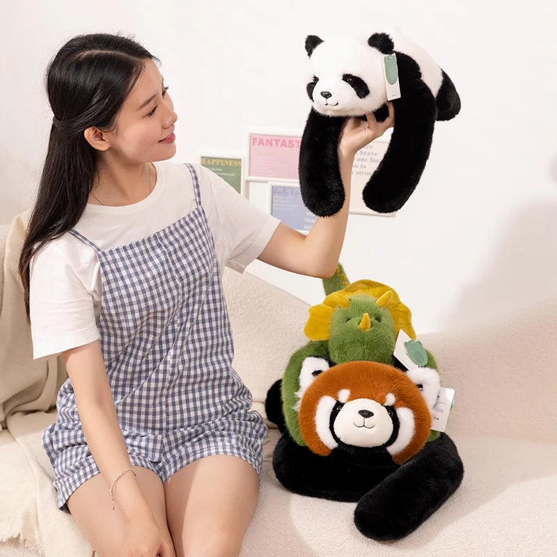 30-65cmKawaii High Quality Forest Animal Plush Doll Pillow Soft Long-arm Raccoon Dinosaur Sloth Panda Koala Plush Toy Home Decor