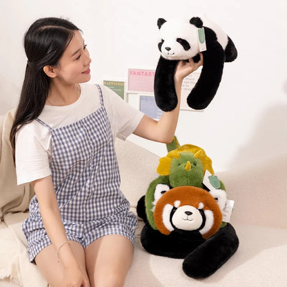 30-65cmKawaii High Quality Forest Animal Plush Doll Pillow Soft Long-arm Raccoon Dinosaur Sloth Panda Koala Plush Toy Home Decor
