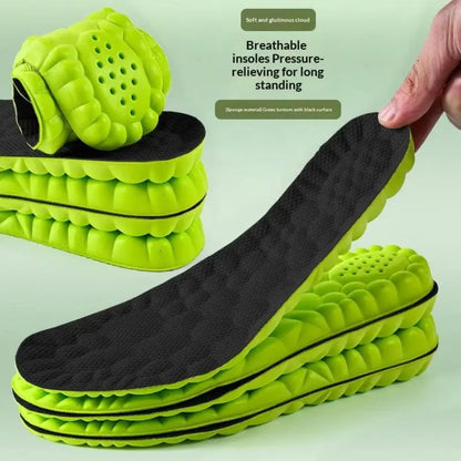 4D Super Soft Sports Insoles Shock Absorption Arch Support Orthopedic Shoe Pads for Running Basketball