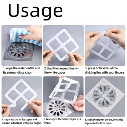 Floor Drain Sticker, Insect-proof Self-adhesive Bathroom Hair Filter Net, Sewer Filter, Kitchen Anti-blocking Mesh Net