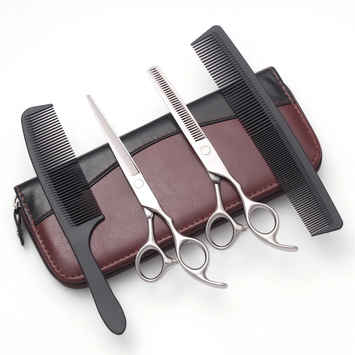 Professional Barber Scissors Set Japanese Steel Straight Thinning Texturizing Shears Precision Ground Sharp for Salon Home  Use
