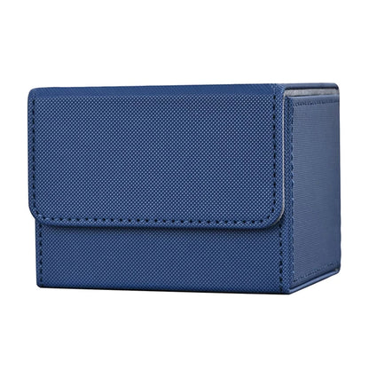 Card Deck Box , Card Storage Box Fits 100 single  Sleeved Cards, PU Leather Strong Magnet Card Deck Case for TCG Cards