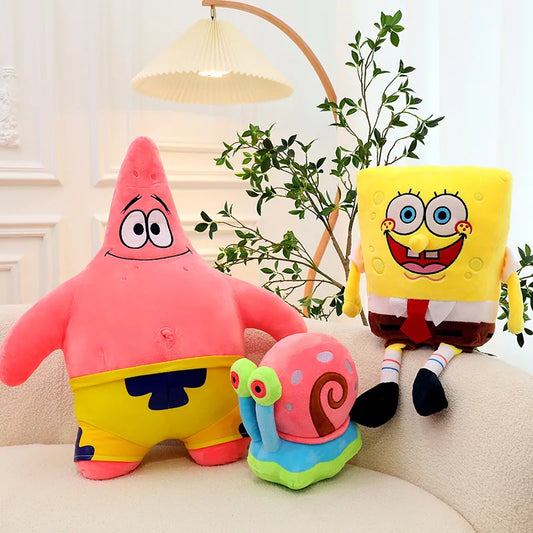35cm SpongeBob Patrick Star Gary Squidward Tentacles Plush Dolls Stuffed Animals Bag Hangings Christmas Birthday Gifts For Kids