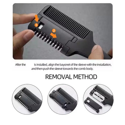 Double Sided Hair Thinner Trimmer Razor Comb Cutting Scissors Razor Comb for Trim & Thin Home Salon Home Haircut Styling