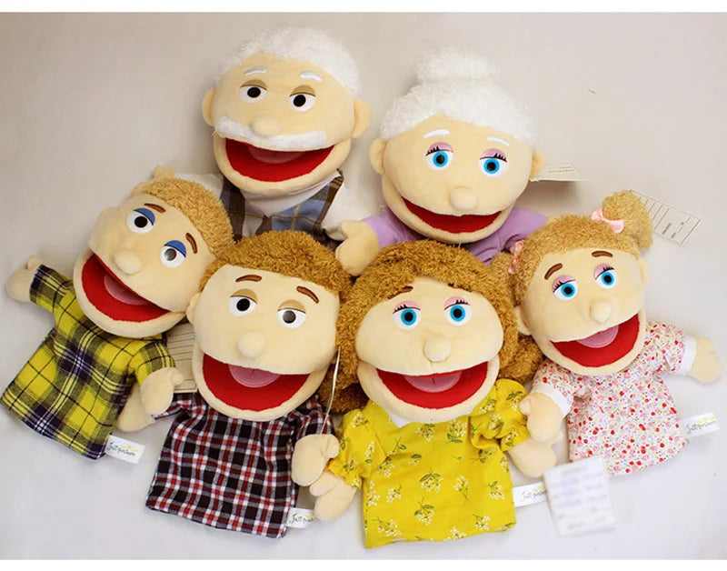 Family Soft Stuffed Toy Doll Dad Mum Brother Sister Cospaly Plush Doll Educational Baby Toys Kawaii Hand Finger Puppet