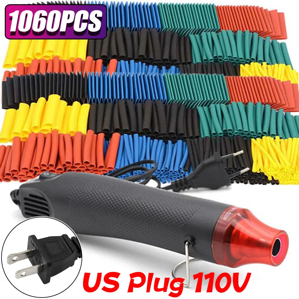 1060/530/127PCS Heat Shrink Tubing kit 2:1 Shrinkable Wire Shrinking Wrap Wire Connect Cover Cable Repair Protection