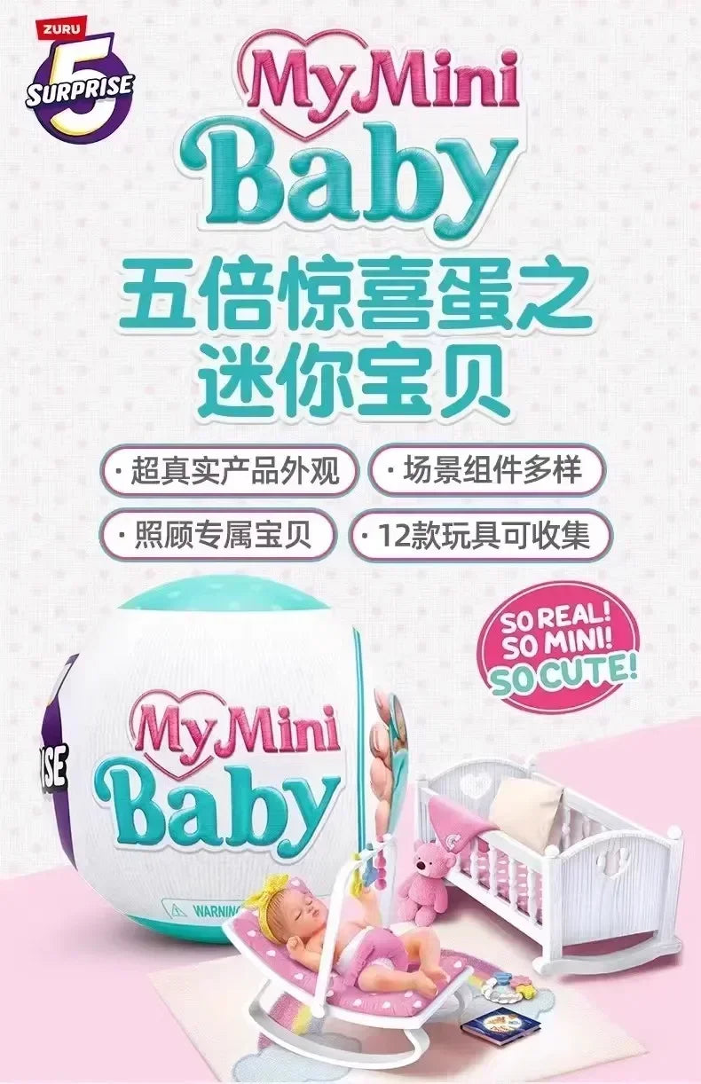 Genuine Zuru My Mini Baby Toy 5 Surpris Ball Ver1 Action Figures My Mini Baby Ver.2 Miniverse Anime Fiugres Decor Birthday Gift
