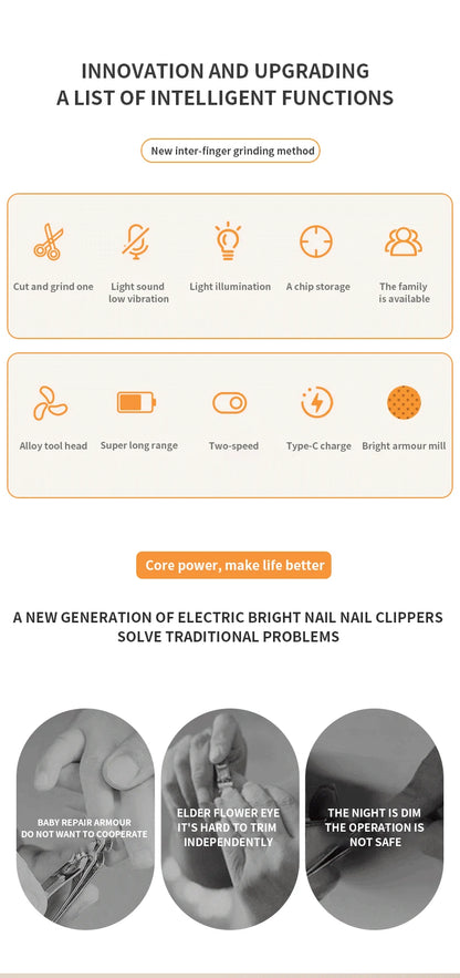 Automatic Electric Baby Nail Clipper - Anti-Splash Anti-Pinch Hand Nail Polisher