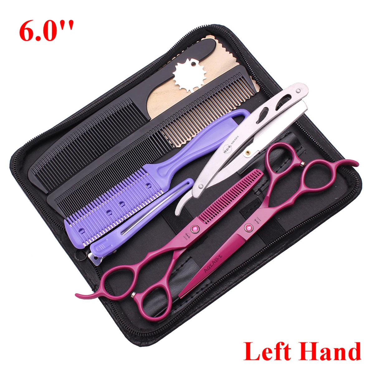 6.0'' Left Hand Professional Hairdressing Hair Scissors Cutting Shears Thinning Salon Barber Home Japan Steel Dropshipping A8001