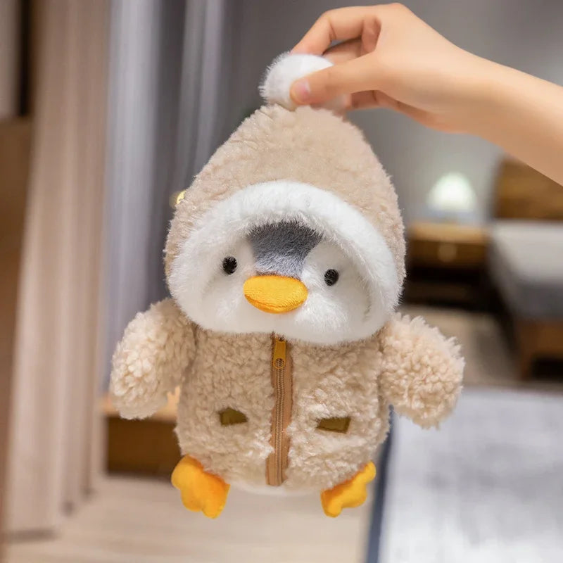 New Cute Penguin Plush Toy Baby Comforting Sleep Doll Fluffy Penguin Wearing Clothes Hats Stuffed Animal Pillow Birthday Gifts