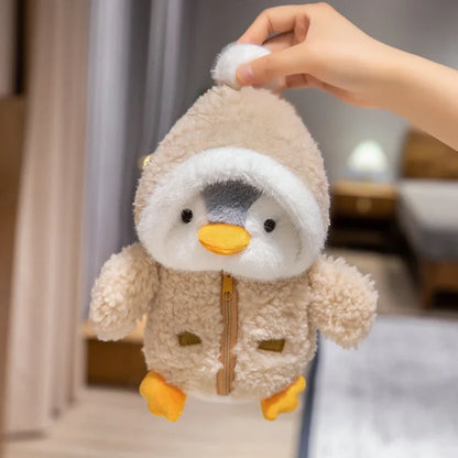 New Cute Penguin Plush Toy Baby Comforting Sleep Doll Fluffy Penguin Wearing Clothes Hats Stuffed Animal Pillow Birthday Gifts