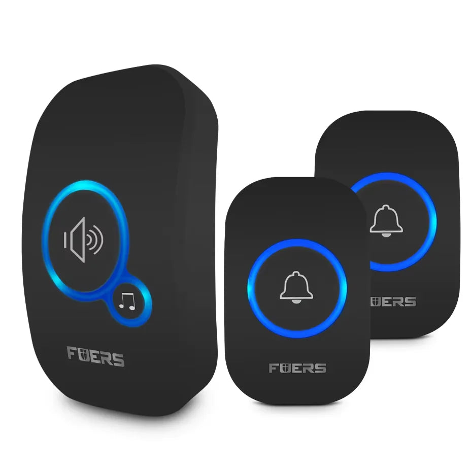 Fuers Wireless Doorbell Waterproof Door Chime Kit Welcome Chime Home Door Bell Intelligent 32 Songs Melodies Sound And LED