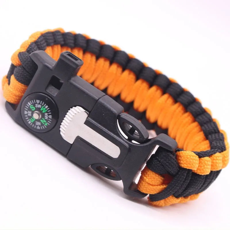 Five In One Compass Bracelet With Flint Seven Core Paracord Bracelet Inginiter Outdoor Survival Hiking Camping Tools