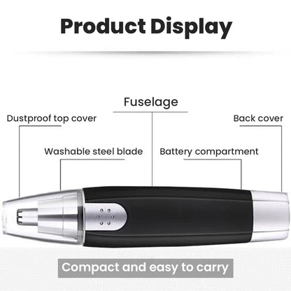 3-in-1 Rechargeable Facial Hair Trimmer - Painless Electric Nose, Ear & Eyebrow Shaver for Men & Women, Portable Grooming Kit