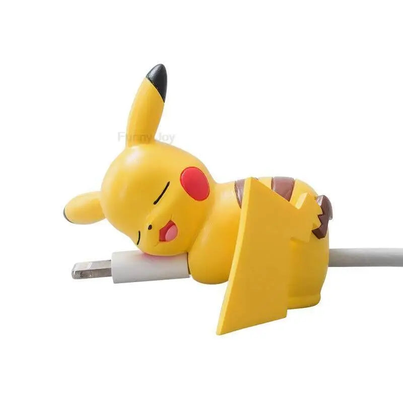 Hot Anime Figure Usb Protective Case Cable Bite Pikachu Cup Pet Eevee Dolls Meow Jigglypuff Accessories Toy Gift